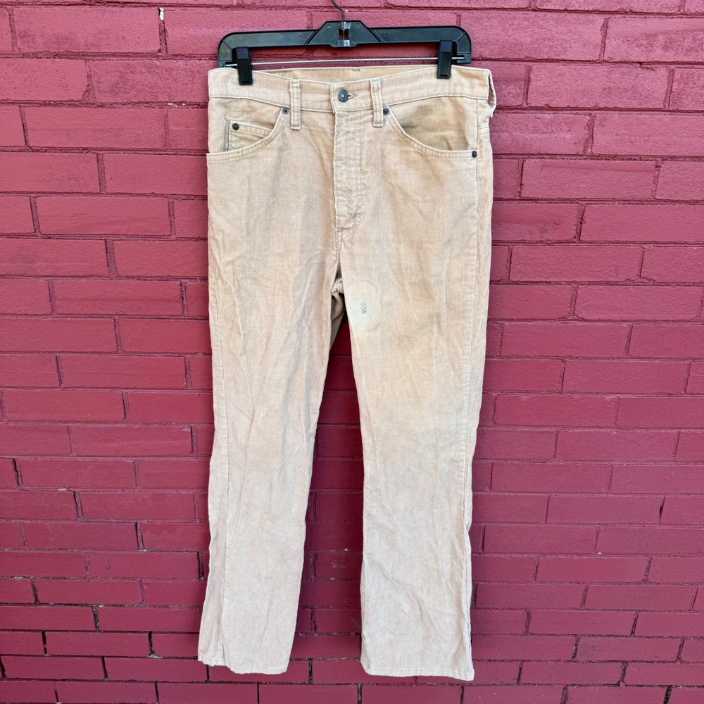 Vtg 70s Levi Strauss 517 Corduroy Pants Tan Mens Size W30‎ L30 Bootcut Retro